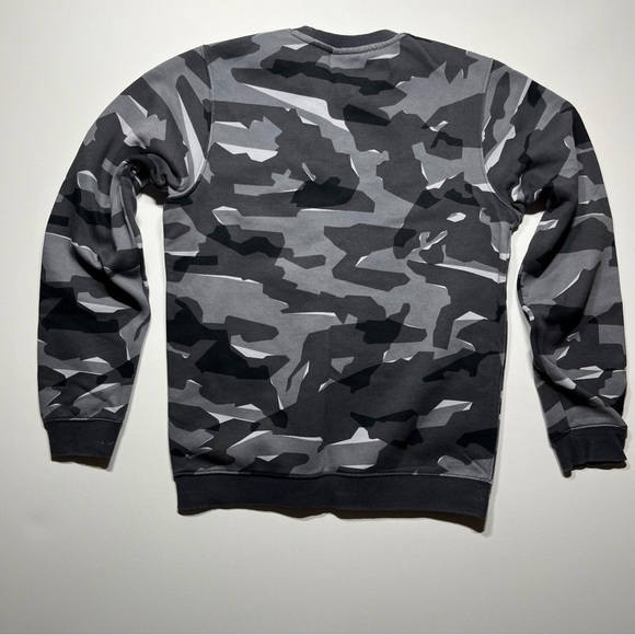 Nike Men's Crewneck Sweater - Black and Gray Camouflage - Picture 2 of 3